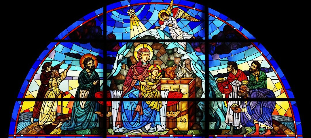 nativity stained glass